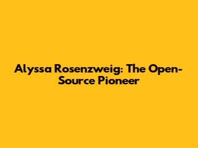 Alyssa Rosenzweig: The Open-Source Pioneer