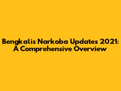 Bengkalis Narkoba Updates 2021: A Comprehensive Overview
