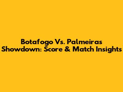 Botafogo Vs. Palmeiras Showdown: Score & Match Insights