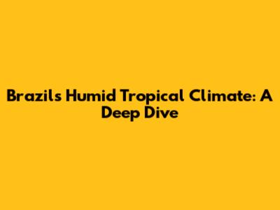 Brazil's Humid Tropical Climate: A Deep Dive