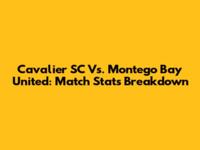 Cavalier SC Vs. Montego Bay United: Match Stats Breakdown