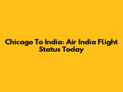 Chicago To India: Air India Flight Status Today