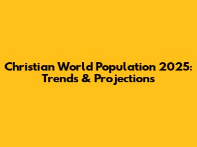 Christian World Population 2025: Trends & Projections