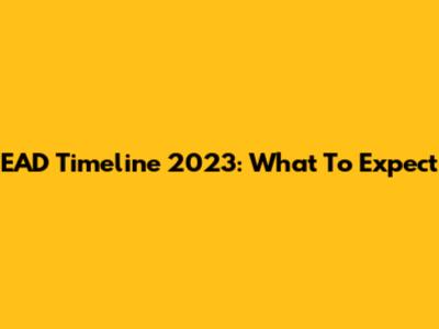EAD Timeline 2023: What To Expect