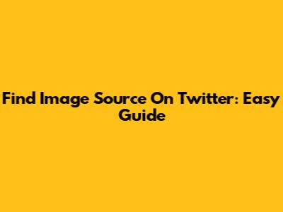 Find Image Source On Twitter: Easy Guide