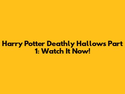 Harry Potter Deathly Hallows Part 1: Watch It Now!