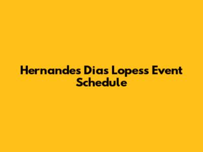 Hernandes Dias Lopes's Event Schedule
