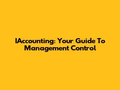 IAccounting: Your Guide To Management Control