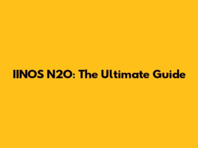 IINOS N2O: The Ultimate Guide