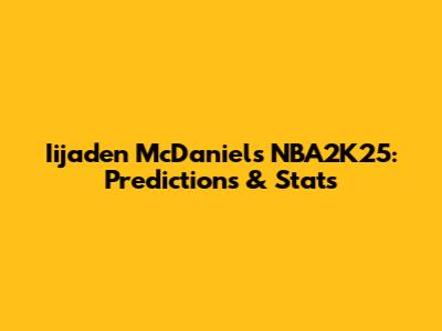 Iijaden McDaniels NBA2K25: Predictions & Stats