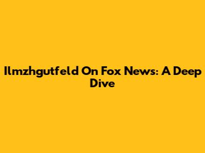 Ilmzhgutfeld On Fox News: A Deep Dive
