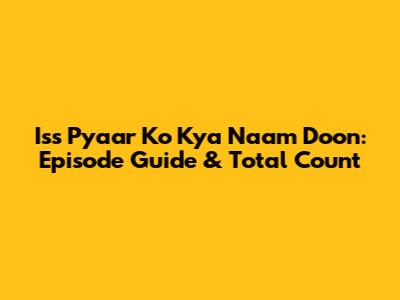 Iss Pyaar Ko Kya Naam Doon: Episode Guide & Total Count