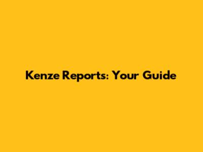 Kenze Reports: Your Guide
