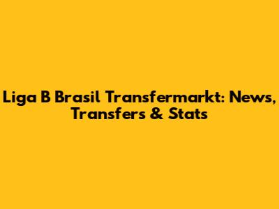 Liga B Brasil Transfermarkt: News, Transfers & Stats
