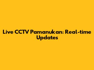 Live CCTV Pamanukan: Real-time Updates