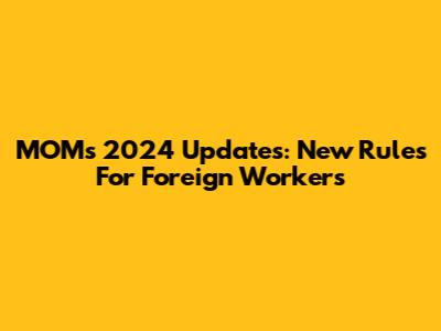 MOM's 2024 Updates: New Rules For Foreign Workers