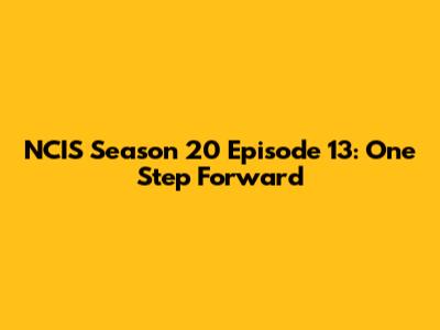 NCIS Season 20 Episode 13: One Step Forward