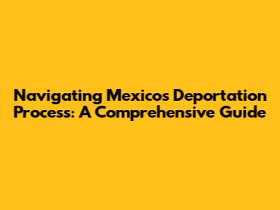Navigating Mexico's Deportation Process: A Comprehensive Guide