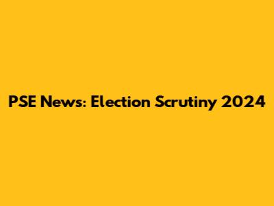 PSE News: Election Scrutiny 2024