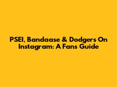 PSEI, Bandaase & Dodgers On Instagram: A Fan's Guide