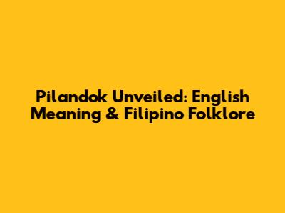 Pilandok Unveiled: English Meaning & Filipino Folklore