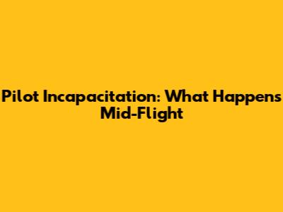 Pilot Incapacitation: What Happens Mid-Flight
