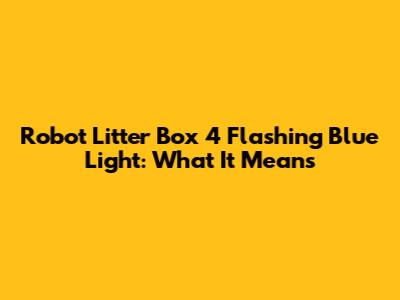 Robot Litter Box 4 Flashing Blue Light: What It Means