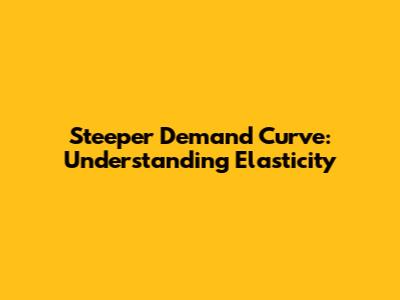 Steeper Demand Curve: Understanding Elasticity