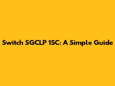 Switch SGCLP 1SC: A Simple Guide