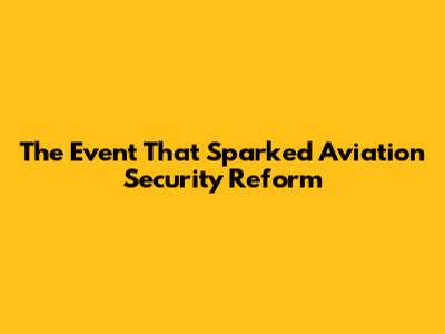 The Event That Sparked Aviation Security Reform