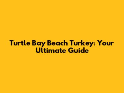 Turtle Bay Beach Turkey: Your Ultimate Guide