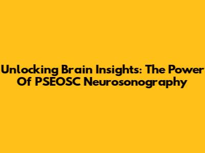 Unlocking Brain Insights: The Power Of PSEOSC Neurosonography