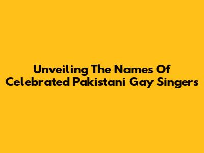 Unveiling The Names Of Celebrated Pakistani Gay Singers