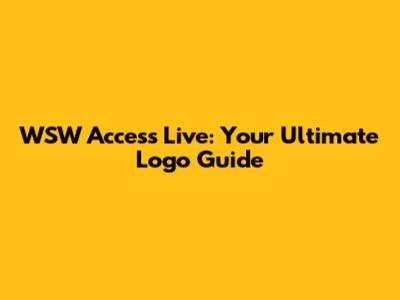 WSW Access Live: Your Ultimate Logo Guide