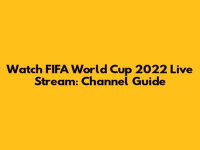 Watch FIFA World Cup 2022 Live Stream: Channel Guide